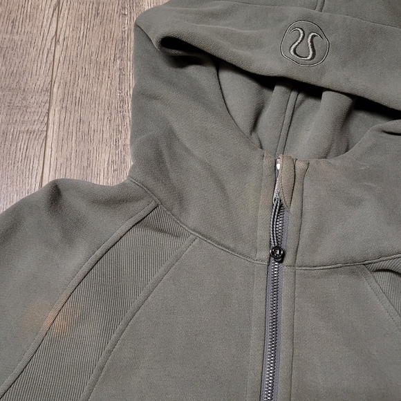 Lululemon Scuba Oversized Half Zip 1/2  Zip Hoodie Size XS/S Grey Sage *stained* - Picture 2 of 4